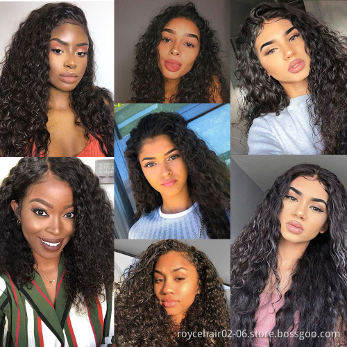Wholesale Raw Curly Hair Wig Vendor 150% Density Cambodian Curly Human Hair 4x4 Lace Closure Wig With Baby Hair